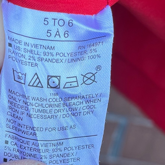 Janie and Jack Red Pleated Puff Sleeve Peacoat Girls 5/6 - Picture 6 of 6